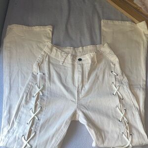 Cream jeans